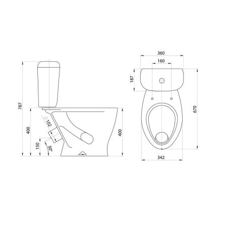 Унитаз Santeri Воротынский 1P4017S0600BF голубой