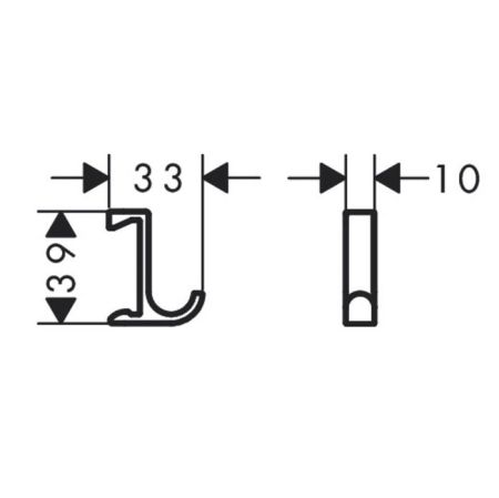 Крючок, Hansgrohe, WallStoris, ширина, мм-10, глубина, мм-33, высота, мм-39,  комплекте-2 шт, тип установки-настенный, материал-пластик, цвет-белый матовый, артикул 27929700