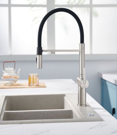 Смеситель для кухни с подключением фильтра для воды Rose R358L, сатин, артикул R358L