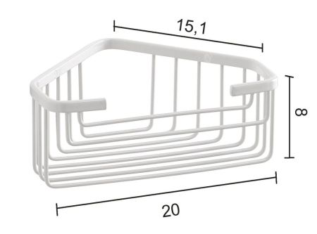 Gedy, решётка угловая 1-уровневая (20х15,1хh8), цвет белый, артикул 2483(02)