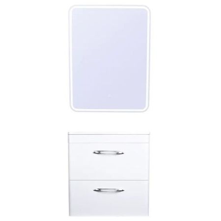 Тумба подвесная "Каре 80" (2 ящ.) Люкс белая, PLUS, артикул СС-00002270