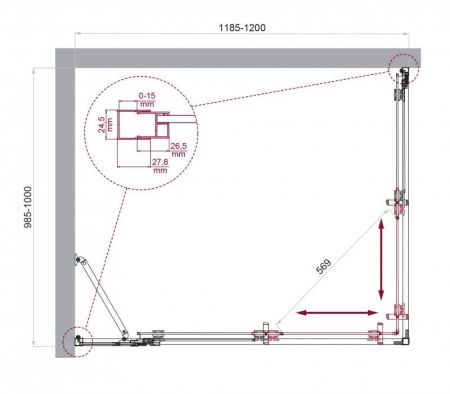 Душевой уголок BELBAGNO LUCE-AH-21 арт. LUCE-AH-21-120/80-P-Cr, артикул LUCE-AH-21-120/80-P-Cr