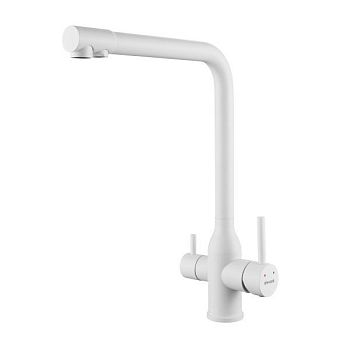 Смеситель для кухни с подключением фильтра Shevanik S248C, белый