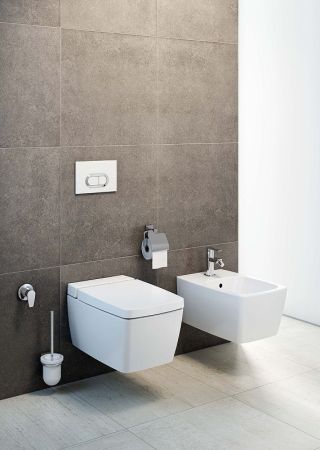 Metropole Rim-Ex Подвесной безободковый унитаз 56 см с функциями VitrAflush и VitrAfresh безободковый, с емкостью для чистящей жидкости, артикул 7672B003-1686