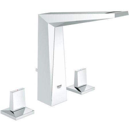 Смеситель для раковины GROHE Allure Brilliant на 3 отверстия с донным клапаном высокий излив, хром (20344000)