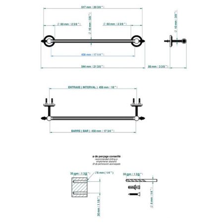 THG MALMAISON METAL Полотенцедержатель 450 мм., цвет Soft matt gold, артикул U93-F31-514/45