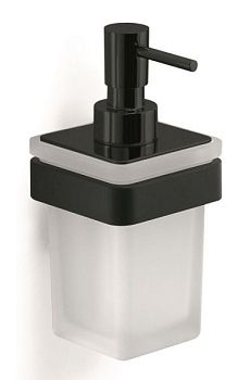 Gedy Samoa, настенный стеклянный дозатор c металлической помпой, цвет черный матовый