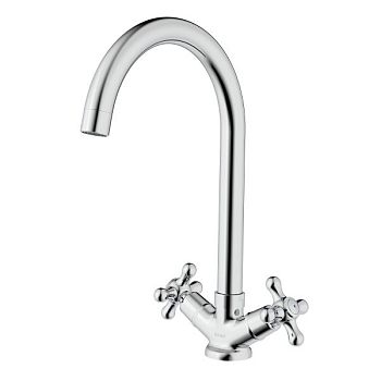 Смеситель Rossinka для кухни с высоким поворотным изливом (H02-76)