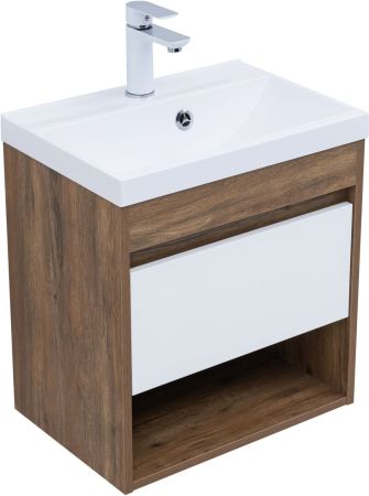 Тумба под раковину Aquanet Тренд 50 дуб рустикальный/белый сатин, артикул 00345116
