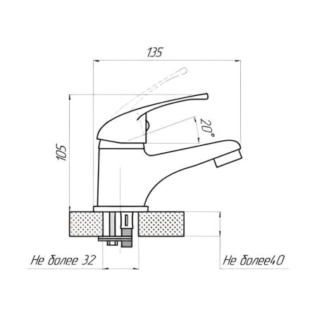 Смеситель для раковины Сантаком stOMEGAPRO 9302, хром, артикул 9302