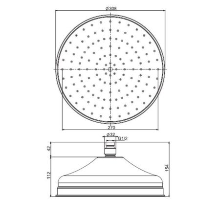 FIMA|Carlo Frattini Wellness Верхний душ из латуни Ø 300 мм., цвет золото, артикул F2371/2OR