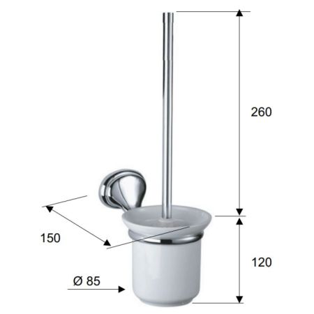 Daniel Revival Acc.B. Ёрш, подвесной настенный, керамика, белый/хром, артикул REPS930 cr