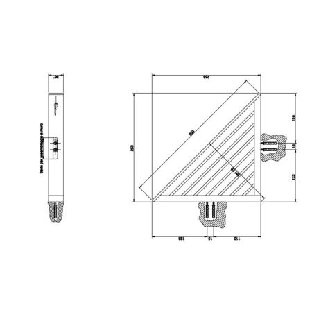 Gessi Rettangolo Полочка-решетка угловая для ванны или душа, цвет: черный, артикул 20861#099