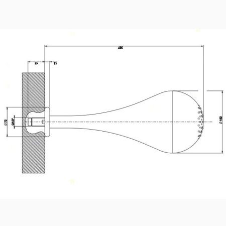 Gessi Goccia Верхний душ для потолочного крепления каплевидной формы, h=387мм, цвет: хром