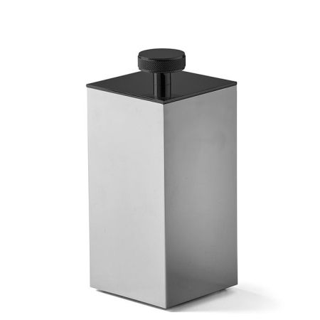 3SC Metal Quadra Баночка универсальная, 7х7хh16см, с крышкой, настольная,цвет: черный матовый, артикул ME48ANO