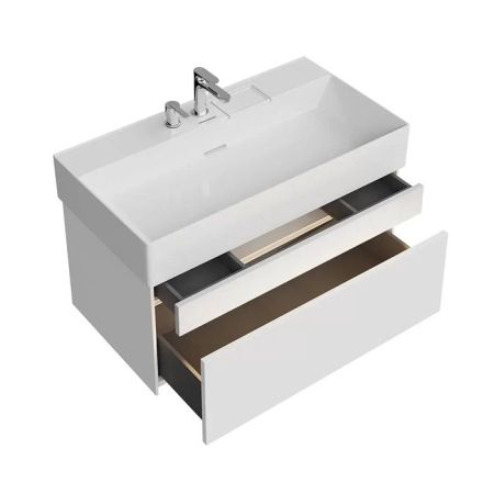 Тумба LOGICA подвесная 2 ящика 90 см, белоснежный, артикул LOG.90.2\WHT