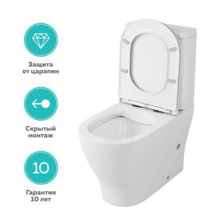 Чаша унитаза-компакта OWL Tid Cirkel-G с сиденьем DP микролифт, артикул OWLT190702