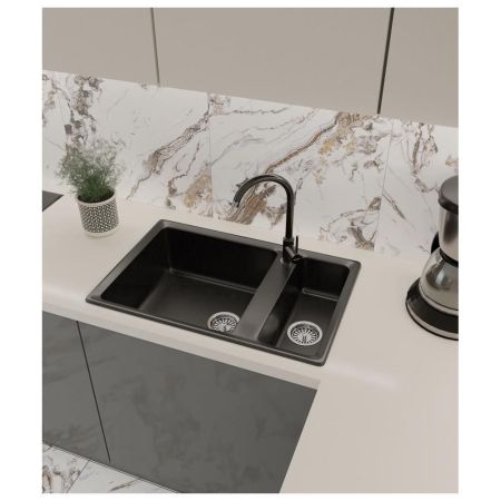 Кухонная мойка GranFest LEVEL 760K, черный, артикул LV-760K черный