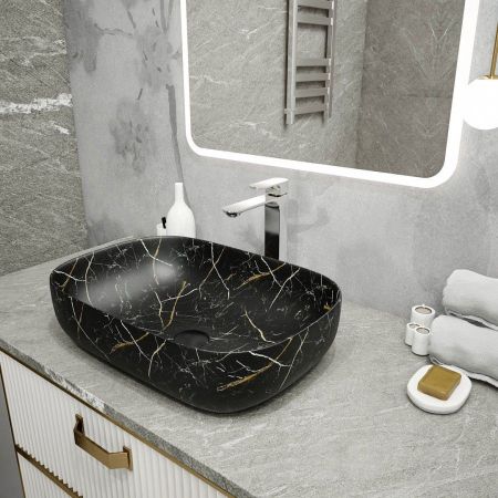 Раковина чаша Maretti FL13NS66-560MR, черный мрамор, артикул FL13NS66-560MR