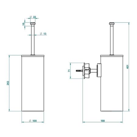THG PETALE DE CRISTAL CLAIR Ёршик для унитаза, подвесной, цвет полированное золото