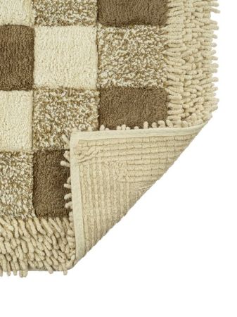 Коврик для ванной "Шахматы" одинарный, натуральный хлопок 60*100cm