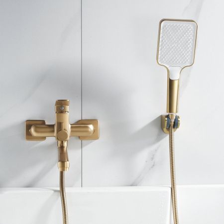 Смеситель для ванны Shevanik S9922G, золотой сатин, артикул S9922G