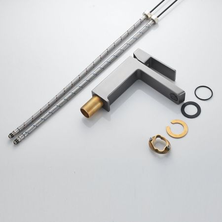 Смеситель для раковины Rose R1801T-1, оружейная сталь