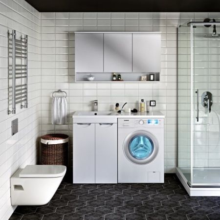 Тумба под раковину Runo Лира 120 4620750027223 Белая