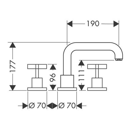 AX Citterio Смеситель на край ванны , цвет шлифованное золото, артикул 39436250