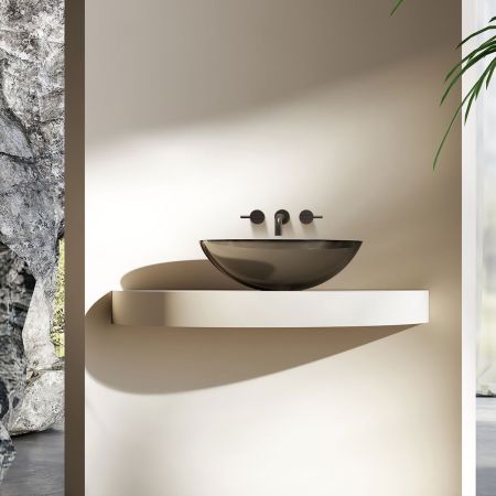 Раковина прозрачная Vincea VBS-6T11B, 500*350*150, накладная, цвет черный, артикул VBS-6T11B