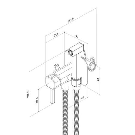 Встраиваемый смеситель с гигиеническим душем IDDIS Axes хром глянцевый (006SBS0i08), артикул 006SBS0i08