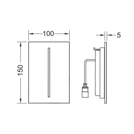 Лицевая панель TECEfilo Urinal, пластик, хром глянцевый (7,2 В или 230/12 В), артикул 9242067