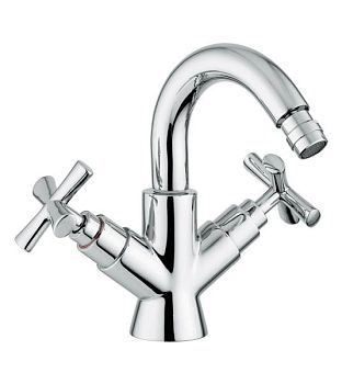 Emmevi Spirit New, двухвентильный смеситель (h21,5 см) для биде с поворотным изливом и донным клапаном, цвет зачищенное золото