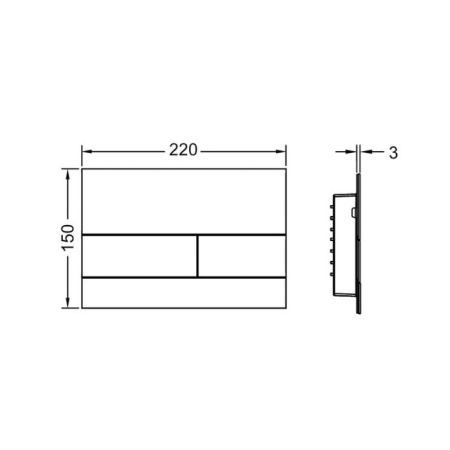 TECEsquare II. Панель смыва, металл, PVD Brushed Nickel (с покрытием против отпечатков пальцев), артикул 9240843