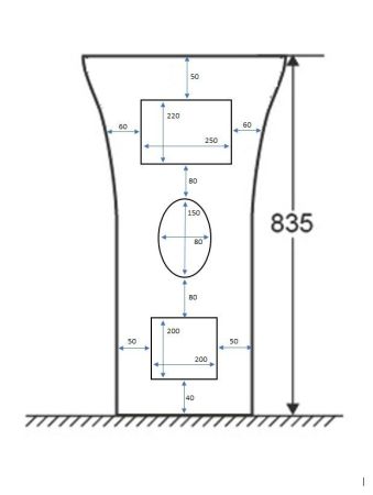 Раковина SIMONA напольная Cerutti SPA 480x420x835, артикул CT7832