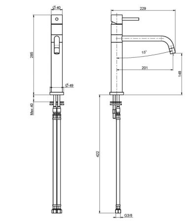 FIMA|Carlo Frattini Kitchen Смеситель для кухни, вращающийся излив, цвет хром