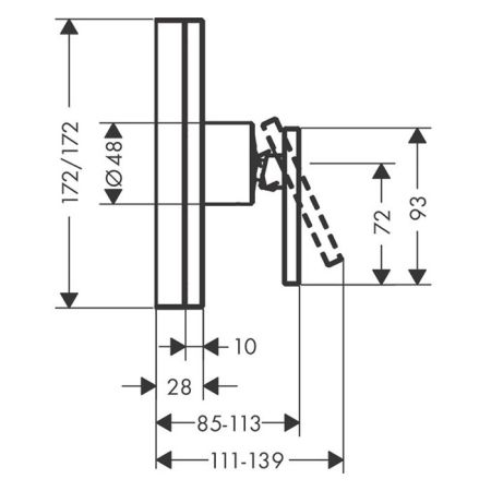 AX Edge Встраиваемый смеситель для душа, на 1 источник (внешняя часть) , цвет: хром, артикул 46650000