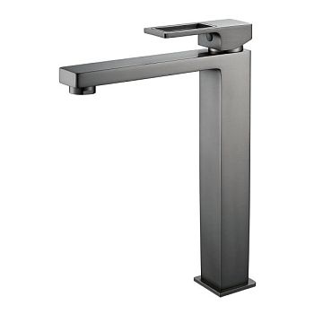 Смеситель для раковины высокий  Raffine F1196T, оружейная сталь