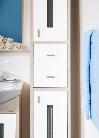 Тумба под раковину Бриклаер Бали 60 Венге Белый глянец, артикул 4627125411915