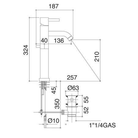 Bongio T Mix Смеситель для раковины, цвет черный матовый, артикул 32532NEPR