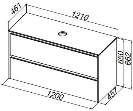 Столешница Allen Brau Activity 120 1.35025.ON акриловый камень оникс, артикул 1.34025.ON