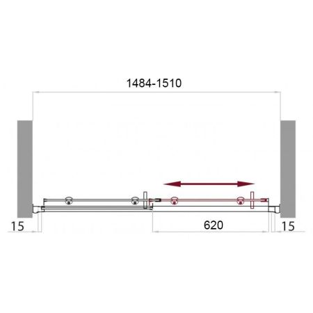 Душевая дверь BelBagno UNO-BF-1-150-P-Cr профиль Хром стекло рифленое, артикул UNO-BF-1-150-P-Cr