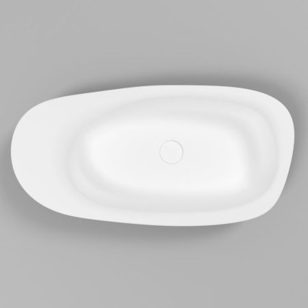 Умывальник WHITECROSS Moonstone F 70x35 (черный/белый мат) иск. камень, артикул 0732.070035.20100