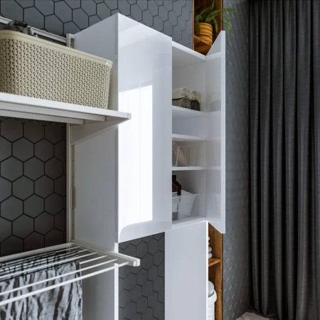 Шкаф над стиральной машинкой Бриклаер Хелена 64 см, белый, артикул 4627125416385