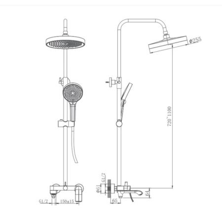 Душевая система Haiba HB24553, хром
