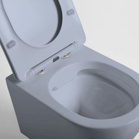 Унитаз подвесной Globo VT1-14SMO безободковый, цвет океан мат., ультратонкое сиденье soft-close, артикул VT1-14SMO