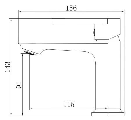 Смеситель Harbor Black для раковины, без донного клапана, артикул: HR26MB, артикул HR26MB
