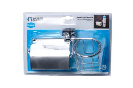 Держатель туалетной бумаги и освежителя Fixsen Kvadro FX-61309+10 Хром, артикул FX-61309+10