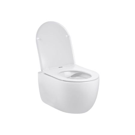 подвесные унитазы Vincea Унитаз подвесной Evo VT1-34S безободковый, цвет белый, ультратонкое soft-close сиденье,, артикул VT1-34S