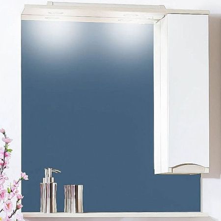 Зеркало со шкафом Бриклаер Токио 60 с подсветкой Венге/Белый глянец L